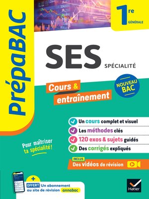 cover image of Prépabac SES 1re générale (spécialité)